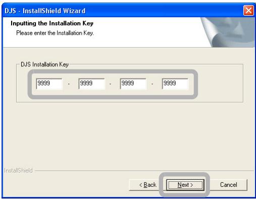 PIONEER SVJ-DS01 - Enter the installation key and then click the [Next] button. - 1