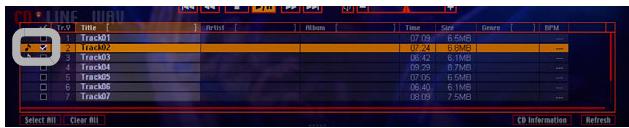 PIONEER SVJ-DS01 - Click the check boxes of songs you wish to import. - 1