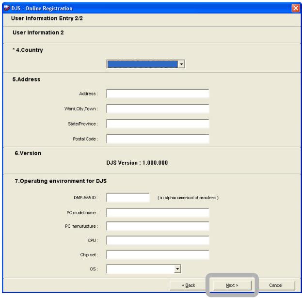PIONEER SVJ-DS01 - After entering the required information, click the [Next] button. - 1