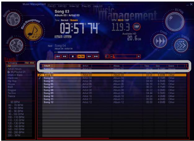 PIONEER SVJ-DS01 - Click the song (line) of the song you wish to edit from the items displayed in the track list. - 1
