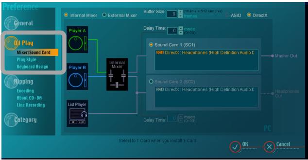 PIONEER SVJ-DS01 - Click [Mixer/Sound Card]. - 1