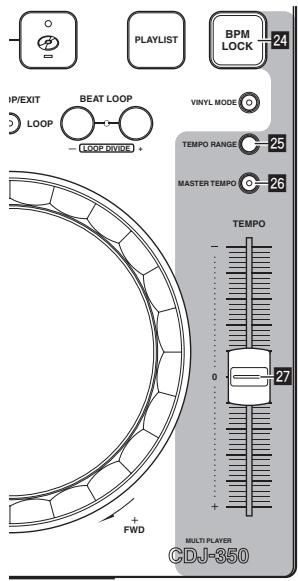 PIONEER CDJ-350-W - Adjusting the playing speed (tempo control section) - 1