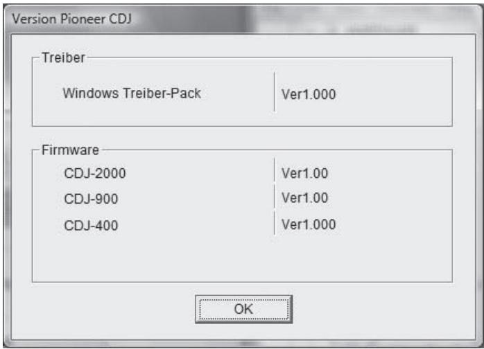 PIONEER CDJ-900 - Prüfen der Version der Treibersoftware - 1