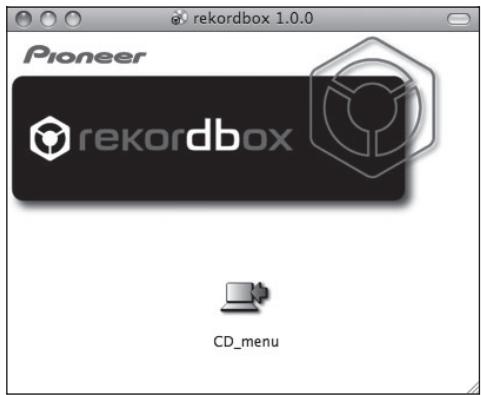PIONEER CDJ-900 - Wenn die mitgelieferte CD-ROM in das CD-Laufwerk des Computers eingesetzt wird, öffnet sich das CD-Laufwerk auf dem Bildschirm. Doppelklicken Sie auf das [CD\_menu.app]-Icon. - 1