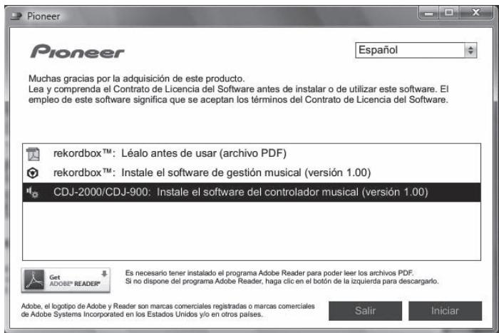 PIONEER CDJ-900 - Instalación del software controlador - 1