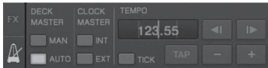 PIONEER DDJ-T1 - Appuyez sur la touche [SYNC] d'une platine ne servant pas de maître pour la synchronisation. - 1