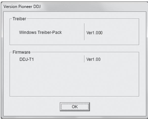 PIONEER DDJ-T1 - Prüfen der Version der Treibersoftware - 1