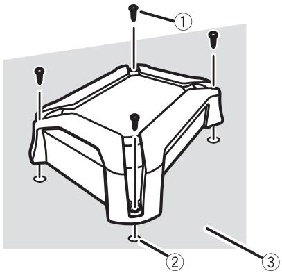 PIONEER GM-3500T - Installez l'amplificateur à l'aide des vis autotaraudeuses fournies (4 mm × 18 mm). - 1