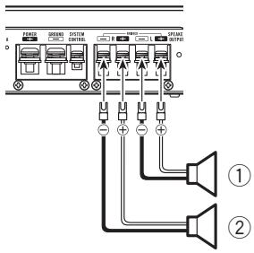 PIONEER GM-3500T - Connecting the speakers - 1