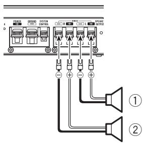 PIONEER GM-3500T - Conexión de altavoces - 1