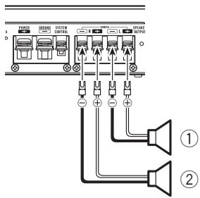 PIONEER GM-3500T - Connexion des haut-parleurs - 1
