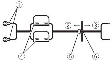 PIONEER GM-5500T - Führn Sie das Batteriekabel vom Motorraum in das Fahrzeuginnere. - 1