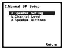 PIONEER HTP-700 - Selecteer 'Speaker Setting' in het Manual SP Setup menu. - 1