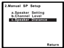PIONEER HTP-700 - Selecteer 'Speaker Distance' in het Manual SP Setup menu. - 1