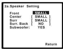 PIONEER HTP-700 - Selecteer 'Speaker Setting' in het Manual SP Setup menu. - 2