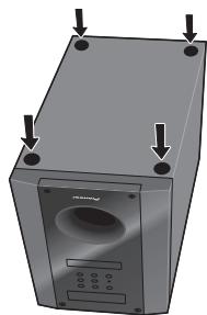 PIONEER HTP-700 - Attach the non-skid pads to the base of each speaker stand bases and the receiver subwoofer. - 3