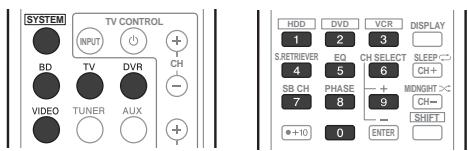 PIONEER HTP-700 - Sélection directe des codes de préréglage - 1