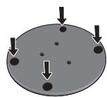 PIONEER HTP-700 - Attach the non-skid pads to the base of each speaker stand bases and the receiver subwoofer. - 1