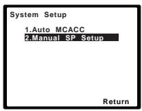 PIONEER HTP-700 - Selecteer 'Manual SP Setup' en druk dan op ENTER. - 1