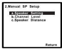 PIONEER HTP-700 - Selecteer 'Manual SP Setup' en druk dan op ENTER. - 2