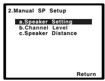 PIONEER HTP-FS510 - Selecteer 'Manual SP Setup' en druk dan op ENTER. - 2