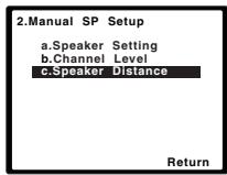 PIONEER HTP-FS510 - Selecteer 'Speaker Distance' in het Manual SP Setup menu. - 1