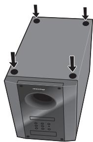 PIONEER HTP-FS510 - Bevestig de antislipkussentjes aan de onderkant van de voet van de luidsprekerstandaards en de receive-subwoofer. - 2