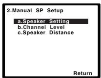 PIONEER HTP-FS510 - Selecteer 'Speaker Setting' in het Manual SP Setup menu. - 1