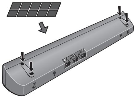 PIONEER HTP-FS510 - Attach the non-skid pads to the base of each speaker stands and the receiver subwoofer. - 3