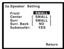 PIONEER HTP-FS510 - Selecteer 'Speaker Setting' in het Manual SP Setup menu. - 2