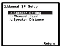 PIONEER HTP-FS510 - Sélectionnez 'Speaker Setting' dans le menu Manual SP Setup. - 1