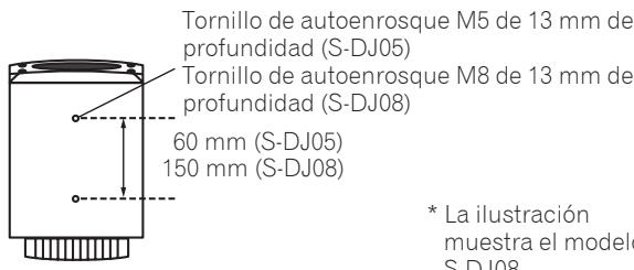 PIONEER S-DJ05 - Instalación y dimensiones de los accesorios de montaje - 1