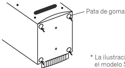 PIONEER S-DJ05 - Colocacion de las patas de goma - 1