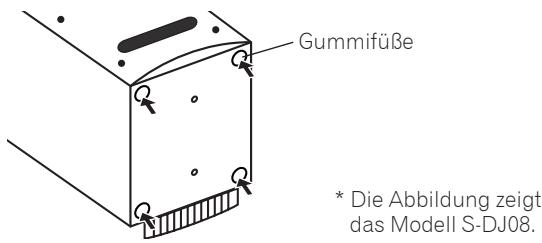 PIONEER S-DJ05 - Anbringen der Gummifübe - 1