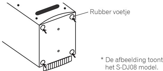PIONEER S-DJ08 - Bevestigen van de rubber voetjes - 1