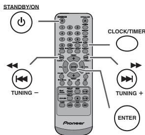 PIONEER X-HM10-S - Réglage de l'horloge (Seulement par télécommande) - 1