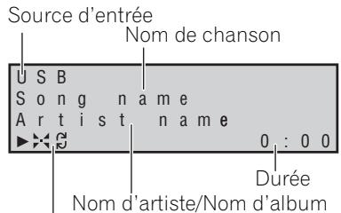 PIONEER XW-NAC3R-K - A propos de l'écran de lecture - 1