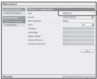 PIONEER XW-SMA1-W - Sélectionnez le SSID de votre routeur. - 1