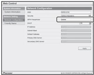 PIONEER XW-SMA1-W - S'il vous est demandé de saisir un mot de passe, introduisez-le ici. - 1