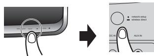 PIONEER XW-SMA1-W - Maintenez enfoncé le bouton input du panneau avant, puis maintenez enfoncé le bouton network setup/wireless direct du panneau arrière pendant 3 secondes. - 1
