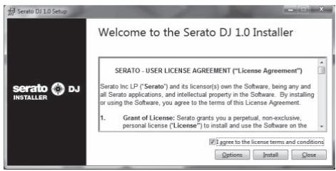 PIONEER DDJ-SX - Read the terms of the license agreement carefully, and if you agree, select [I accept the terms in the license agreement], then click [Install]. - 1