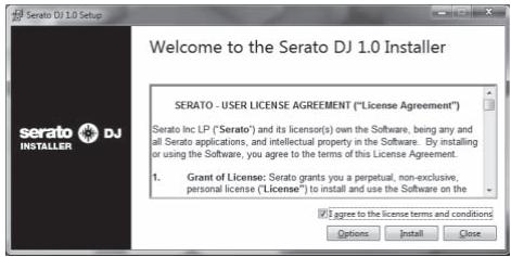 PIONEER DDJ-SX - Lisez attentivement les termes du contrat de licence et, si vous acceptez, Sélectionnez [I accept the terms in the license agreement] puis cliquez sur [Install]. - 1
