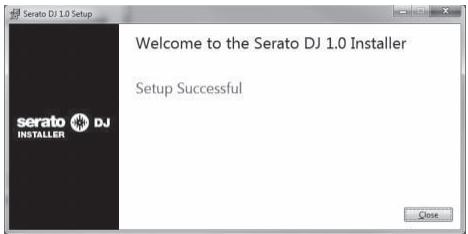PIONEER DDJ-SX - Fare clic su [Close] per chiudere l'installatore di Serato DJ. - 1