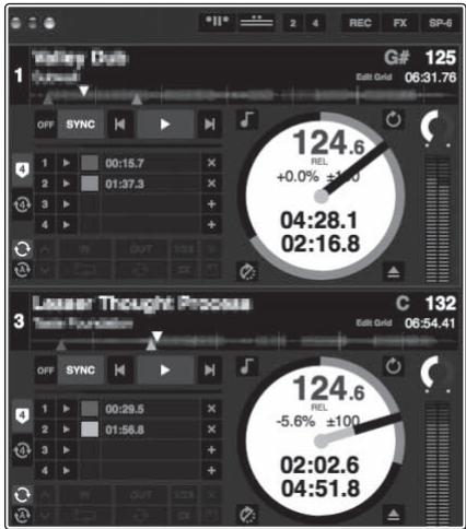 PIONEER DDJ-SX - Écran de l'ordinateur quand un morceau est charge dans le logiciel Serato DJ - 1