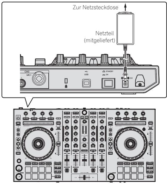 PIONEER DDJ-SX - SchlieBen Sie das Netzteil an. - 1