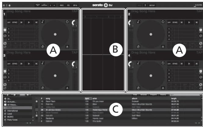 PIONEER DDJ-SX - Schermata del computer subito after il lancio di Serato DJ - 1