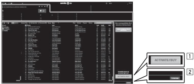 PIONEER DDJ-SZ - Pantalla del ordinador directamente après de iniziarse el software Serato DJ - 1