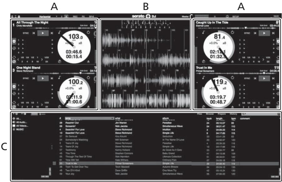 PIONEER DDJ-SZ - Computerschem wanseer er een muziekstuk is geladen in de Serato DJ-software - 1