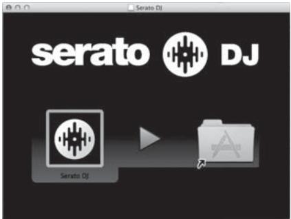PIONEER DDJ-SZ - Als het volgende scherm verschijnt,kest u het [Serato DJ]-pictogram maar het [Applications]-mappictogram slepen. - 1
