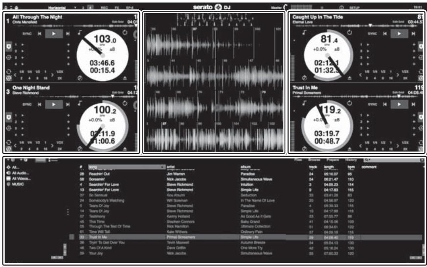 PIONEER DDJ-SZ - Computer screen when a track is loaded in the Serato DJ software - 1